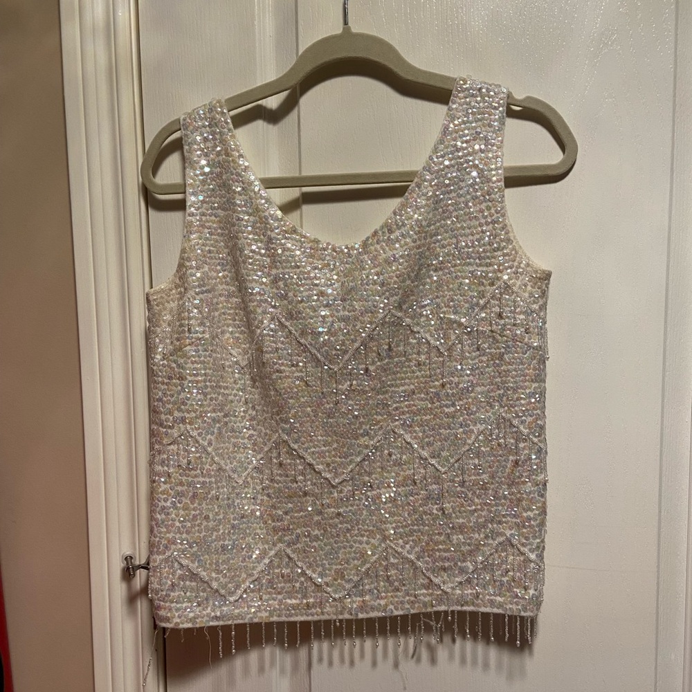 Beaded and sparkly sequinned top
